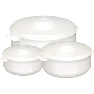 Mikrowellenschüssel-Set 3-tlg., mit Deckel, Kunststoff