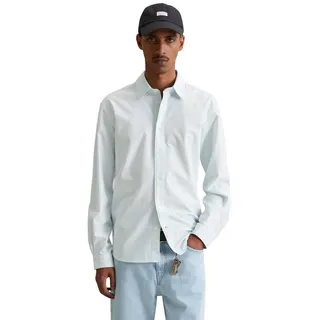 Marc O'Polo Denim Herren, Hemd aus Bio-Baumwolle Regular Fit, blau (light Blue Multi 01), XL,