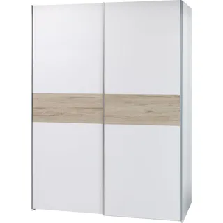 SchlafKONTOR Schwebetürenschrank »Puls Schlafzimmerschrank BESTSELLER Garderobenschrank Schrank«, Kleiderschrank mit Metallgriffleisten, viele Farben, Breite 170cm, weiß