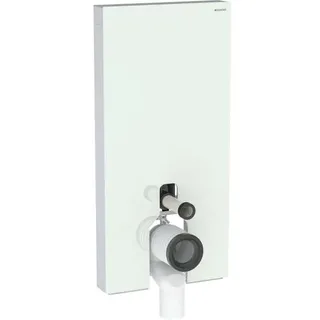 Geberit Monolith Sanitärmodul für Stand-WC, 101cm, Wasseranschluss seitlich, mit P-Anschlussstutzen, 131.003.SL.5, Farbe: Glas mint / Aluminium