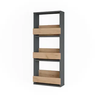 Vicco Weinglasregal Repose Goldkraft Eiche/Anthrazit 40 x 98 cm , Honigeiche, Anthrazit , Holzwerkstoff , 3 Fächer , Rechteckig , 40x98x15.1 cm , Wohnzimmer, Wohnzimmertische, Konsolentische