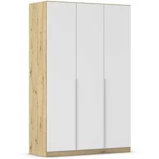 Rauch Möbel Alabama, Kleiderschrank, Farbe Weiß/Eiche Artisan, Breite 136cm | Schrank, 3-türig, Zubehör Basic, für Schlafzimmer, Kinderzimmer, Gästezimmer, Homeoffice, Garderobe, Flur