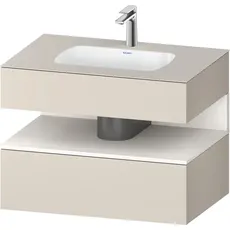 Duravit Qatego Einbauwaschtisch mit Konsolenwaschtischunterbau, 800x550x600mm, Nische Weiß Supermatt, QA4785084, Farbe: Taupe Supermatt/mit Nischenbeleuchtung