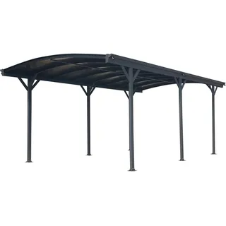 Westmann Rundbogen-Einzelcarport 3,00 x 5,76 m grau inkl. Regenrinne/Pfostenanker