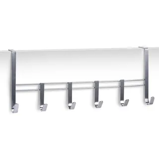 Zeller Garderobenhaken Türhängeleiste 6-er Set Silber