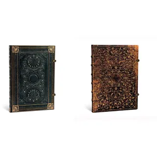 Paperblanks,Nocturnelle - Notizbuch Grande Liniert - Grande (300 x 210) & Grolier Ornamentali - Notizbuch Grande Flexi Unliniert - Paperblanks, PB1594-9, Grande (300 x 210)