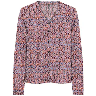 ONLY Damen Onlnova Life Vis L/S Malou Top Bluse, Red Orange/AOP:591 Soul, Small