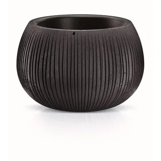 Prosperplast Beton Bowl Blumentopf Pflanzkübel Beton-Design 2 in 1 inkl. Pflanztopf Kunststoff Rund (238mm, Schwarzer Beton)