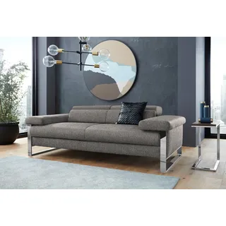 W.Schillig 2-Sitzer »finn« German Design Award 2016, Fußgestell Chrom glänzend, Breite 210 cm, grau