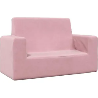 Kindersofa 2-Sitzer Rosa Weich Plüsch - Rosa