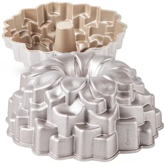 Erreke Gugelhupfform, Professionelle Qualität Kuchenform, Gugelhupf Backform, Sehr Widerstandsfähig, Doppelte Antihaftschicht, 2 Liter Kugelhupf Backform 24cm, Bloom