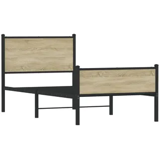 Metallbett ohne Matratze Sonoma-Eiche 100x200 cm - Braun