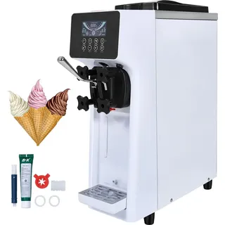 Vevor Kommerzielle Eiscreme-Maschine, 10 L/h Leistung, 900 W, Softeismaschine für eine Geschmacksrichtung, auf der Arbeitsplatte, mit 4 L Trichter...