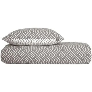 SCHIESSER Mabel abstraktes Muster Grau 155 x 220 cm + 80 x 80 cm