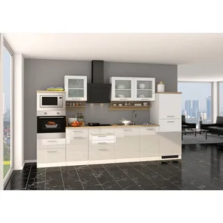 KOCHSTATION Küchenzeile »KS-Mailand« mit Elektrogeräten, Breite 340 cm, weiß