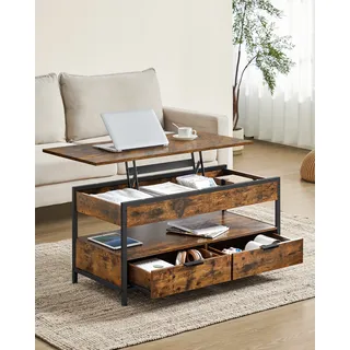 VASAGLE Couchtisch, höhenverstellbarer Wohnzimmertisch, 50 x 100 x (48-63) cm
