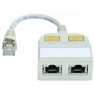 Telegärtner T-Adapter S Cat.5e, geschirmt, 1x RJ-45-Stecker auf 2x RJ-45-Buchse (J00029A0013)