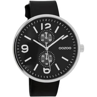 Oozoo Herrenuhr mit Lederband 46 MM Schwarz/Dunkelbraun C7079