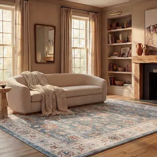 SAFAVIEH Distressed Teppich für Maschinenwaschbar und rutschfest - Ideal für stark frequentierte Bereiche - Arizona Collection, Kurzer Flor, Grün und Beige, 240 X 300 cm