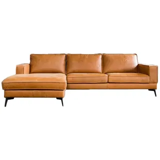 KAWOLA Eckcouch Leder 3-Sitzer Braun