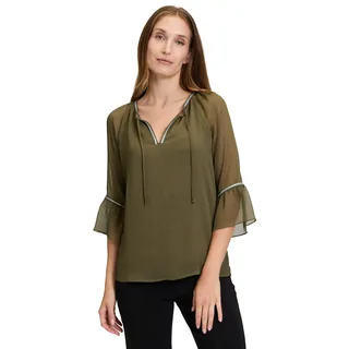 Cartoon Casual-Bluse mit Flügelärmeln Ivy Green 40