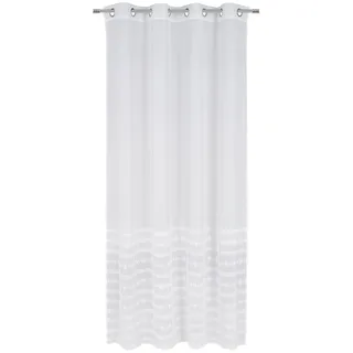 Esposa Ösenvorhang , Weiß , Textil , Blume , 140x245 cm , Heimtextilien, Vorhänge, Fertigvorhänge, Ösenvorhänge