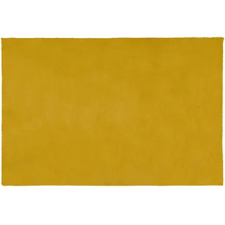Eurofirany Dekorativer Teppich Fußmatte Teppichläufer Läufer Badeteppich Badvorleger Wohnzimmer Schlafzimmer Küche Rechteckig Fellimitat Weich, Senf Gelb, 50x70cm