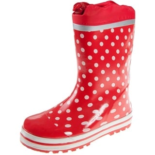 Playshoes Mädchen Gummistiefel, Rot Punkte, 24/25 EU