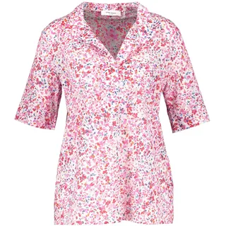 Gerry Weber Damen Floral gemusterte Halbarmbluse halber Arm floral Ecru/Weiss/Lila/Pink Druck 36