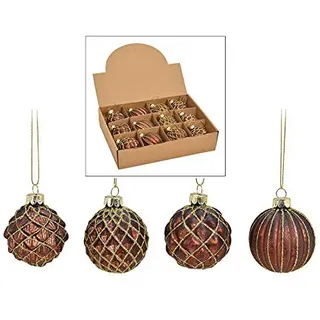 12 Weihnachtskugeln aus Glas – Ø 6 cm – Christbaumkugeln Set – Glaskugeln für Weihnachtsbaum – edle Tannenbaum Deko – klassisch, modern & elegant – Weihnachtsdeko Baumkugeln