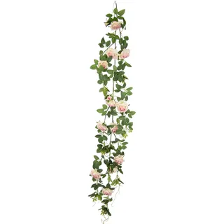 I.GE.A. Künstliche Rosenranke Rosen Blumen Rosengirlande Kunstblumen hängend Hochzeit Weihnachten rosa