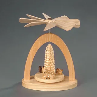 Albin Preissler Weihnachtspyramide »Wärmespiel mit Kitz, Frischling und Eichhörnchen« Handwerkskunst aus dem Erzgebirge, beige