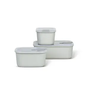 Mepal Easyclip Frischhaltedose, 3-teiliges Set, Ideale Aufbewahrungsdose für Lebensmittel wie Salate, Nudeln, Snacks und mehr, Farbe: nordic white