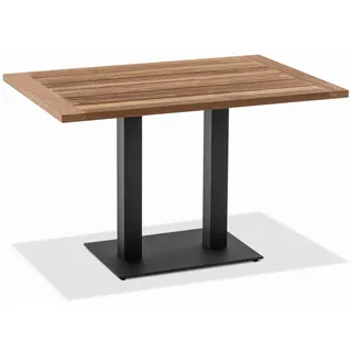 Klapptisch Bistro anthrazit rechteckig - 120 x 81 cm Teak recycled