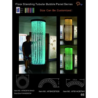 wasser säule xxl 110x200cm big Wasserwand Säulen Wand Trennwand Led Beleuchtet - Transparent