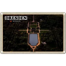 Blechschild 20x30 cm - Dresden Deutschland Großer Garten