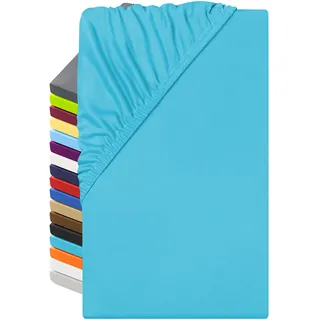 npluseins Microfaser Spannbettlaken – atmungsaktiv und Allergiker geeignet 1519.2192, 200 x 220 cm, Türkis