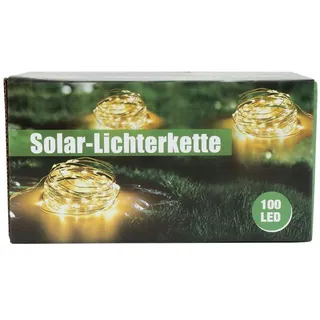 Solar-Lichterkette 100 Micro-LEDs 9,9m Warmweiß Drahtlichterkette Gartendeko