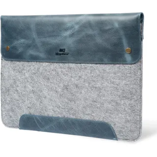 MegaGear MacBook Tasche aus echtem Leder & Fleece, Hülle für MacBook Pro 14 (M5, M4, M3, M2, M1) & MacBook Air 13.6, 13 (M5, M3, M2, M1) - (Braun) 13-14 Zoll, 2020-2026