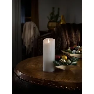 Konstsmide LED Echtwachskerze Ø 7,5 cm Höhe 20,5 cm weiß