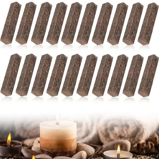 20 Stück Dauerdocht für Wachsfresser Kerzenreste, Kerzendocht Dicke Outdoor, Kerzendocht für Kerzenfresser, Schmelzfeuers für Kerzenreste Dauerkerze Tischfeuer, 10× 10× 90mm