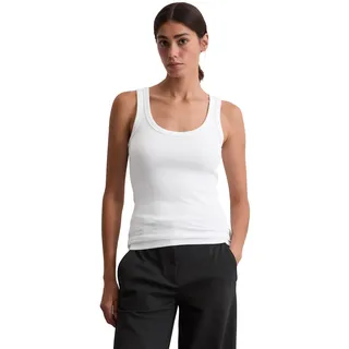 Tanktop MARC O'POLO, Damen, Gr. XL, weiß, Rippware, Obermaterial: 97% Baumwolle, 3% Elasthan, slim fit, Rundhals, Tops Tanktop, slim fit, aus elastischem Rippjersey