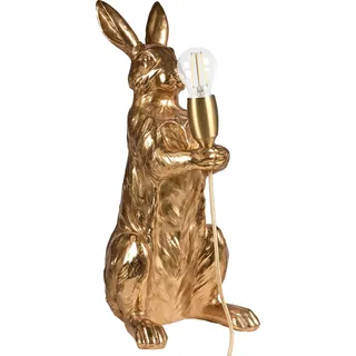 BELIANI Tischlampe Gold Kunstharz 53 cm Hoch 1-Flammig Glühbirnen-Optik Tiermotiv Kaninchen Hase Kabel mit Schalter Glam Nachttischlampe Leselampe - Gold