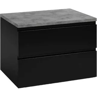 Schwarzer Badezimmer-Hängeschrank 80x50cm mit Waschtischplatte Modus - Schwarz