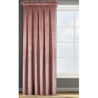 Eurofirany Samtvorhang Kräuselband 140 x 270 cm Rosa 1 St
