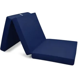 Beautissu Campix Klappmatratze 200x90x10cm Dunkelblau