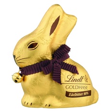 Lindt Schokolade GOLDHASE | 4 x 100 g GOLDHASE | Premium Edelbitter-Schokolade in Hasenform zu Ostern | 60 % Kakaoanteil | Osterschokolade | Schokoladengeschenk | Schokoladenhase | Osterhase