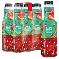 granini Sensation Basil Berry (6 x 0,75l), 32% Frucht, Basilikum, Erdbeere, Party-Drink, vegan, laktosefrei, mit Pfand