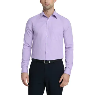 Van Heusen Herren Kleid Shirt Regular Fit Popeline Solid Klassisches Hemd, Lavendel, 41 cm Hals 81 cm-84 cm Ärmel