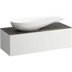 Laufen Il Bagno Alessi Schubladenelement, 1 Hahnloch, Steinplatte Marrone Naturale, Ausschnitt links, 120x50x37cm, zu WT-Schale H81897 4, H432324097, Farbe: Terracotta